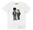 Pulp Fiction Simpsonized T-Shirt - Movie Graphic Tee Modell: gr-pulpsimp-white